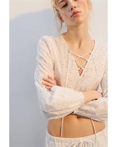 Блузка укороченная с объемными рукавами Befree