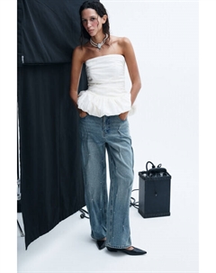 Джинсы baggy fit со складками и стразами Befree