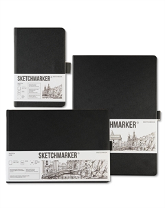 Блокнот для зарисовок 80 л 140 г, твердая обложка черно-белая Sketchmarker