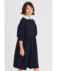 Платье свободного кроя со съемным воротником Смена