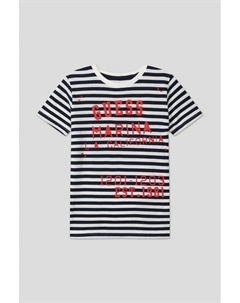 Футболка хлопковая в полоску Guess