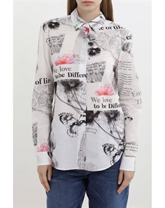 Рубашка хлопковая с принтом Desigual