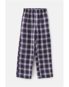 Брюки хлопковые на эластичном поясе в клетку Смена