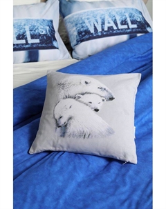 Подушка декоративная хлопковая с принтом Polar bear 21maison