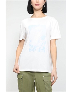 Хлопковая футболка с принтом Comma,