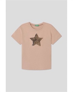 Футболка хлопковая с принтом Benetton