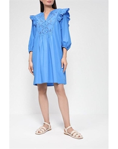 Хлопковое платье с оборками на плечах S.oliver