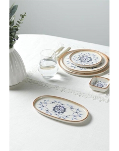 Блюдо овальное фарфоровое с принтом Reflect Pioli