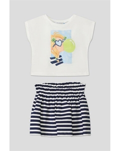 Комплект из футболки и юбки с принтом Mayoral