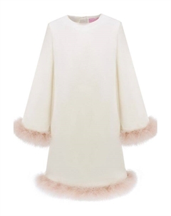 Хлопковое платье с меховой отделкой Evika kids