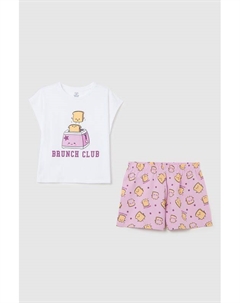 Пижама хлопковая с принтом Ovs