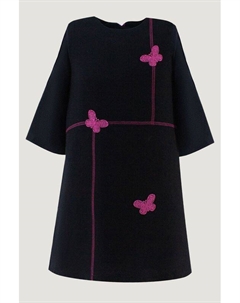 Платье из смеси вискозы и шерсти с бабочками Evika kids