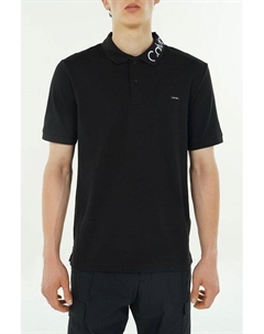 Поло хлопковое с логотипом на воротнике Calvin klein