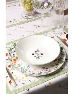 Тарелка суповая фарфоровая с принтом Botanika 21maison