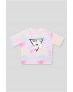 Футболка хлопковая с принтом и логотипом Guess