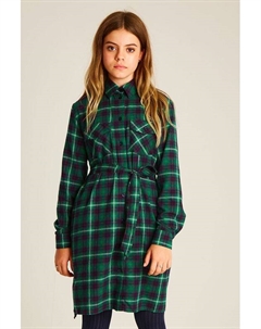 Хлопковое платье-рубашка в клетку Смена