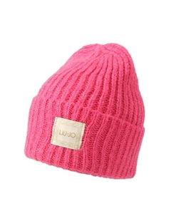 Шапка бини в рубчик с логотипом бренда Liu jo