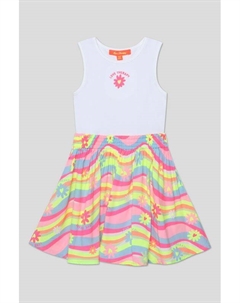 Платье хлопковое с пышной юбкой и принтом Love therapy