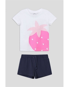 Комплект хлопковый из футболки и шорт Fagottino