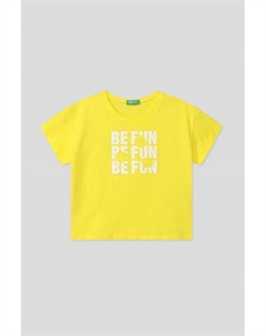 Футболка хлопковая с принтом Benetton