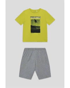 Пижама хлопковая с принтом Sanetta