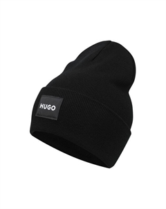 Шапка-бини хлопковая с логотипом Hugo