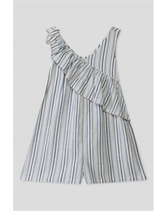 Комбинезон хлопковый в полоску с отделкой Choupette