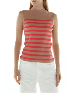 Топ в полоску с воротником стойкой Comma,