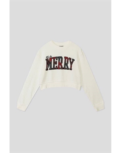 Хлопковый свитшот с принтом укороченного кроя Ovs