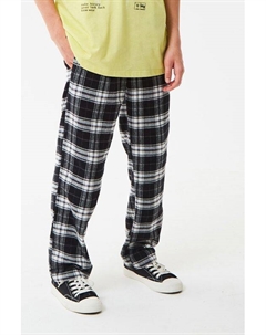 Брюки хлопковые на эластичном поясе в клетку Смена