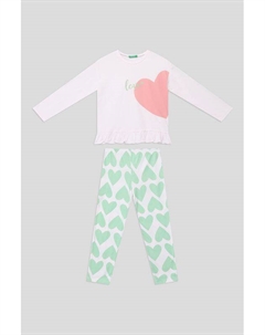 Пижама хлопковая с принтом Benetton undercolors