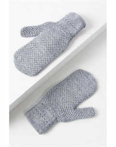 Варежки с фактурой Соты из смесовой шерсти Снег идёт