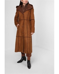 Удлиненная дубленка с капюшоном Apart