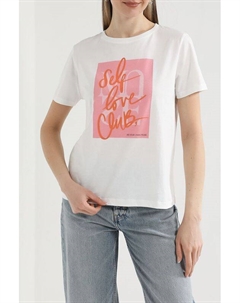 Футболка хлопковая с принтом Comma,