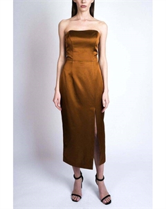 Платье из атласной ткани с разрезом Paola ray