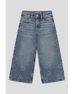 Джинсы с эффектом потертости и принтом Ovs