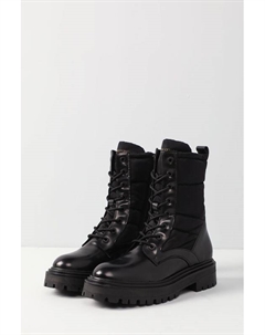 Комбинированные ботинки из кожи на шнуровке Marc o'polo