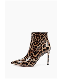 Ботильоны кожаные с анималистичным принтом Abricot