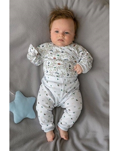 Брюки хлопковые с принтом Шишки Aspaya