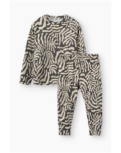 Пижама хлопковая с принтом Happy baby