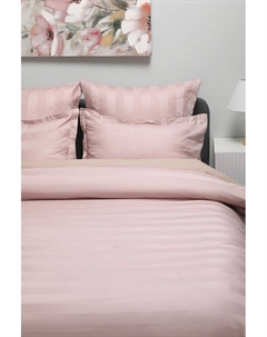 Набор из 2 наволочек из сатина Suite stripe rose 21maison