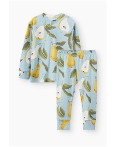 Пижама хлопковая с принтом Happy baby