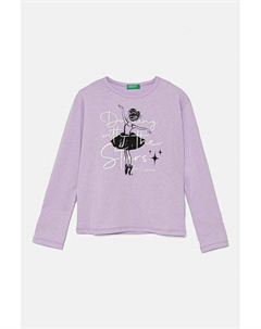 Лонгслив хлопковый с принтом Benetton