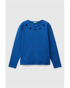 Лонгслив хлопковый с принтом Benetton