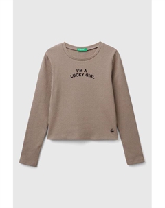 Лонгслив хлопковый с принтом Benetton