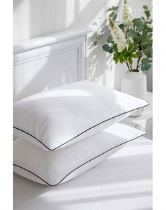 Набор из двух сатиновых наволочек с антибактериальным эффектом и контрастной отделкой Soft silver