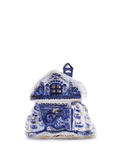 Светильник декоративный фарфоровый Зимовье Объединение гжель