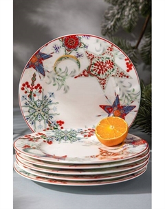 Набор из шести десертных тарелок Счастливая Звезда Mix&match