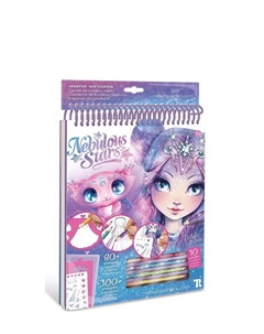 Канцелярский набор для рисования Неоновый скетчбук серия Nebulia Nebulous stars