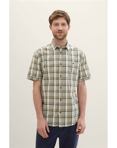 Рубашка хлопковая с коротким рукавом в клетку Tom tailor